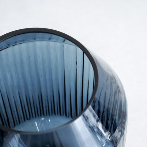 Gran jarrón de cristal azul