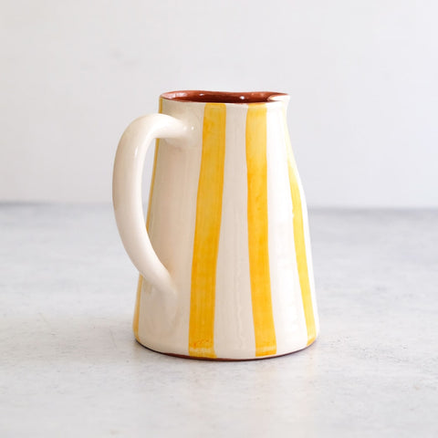 Bold stripe large pitcher in yellow 800ml