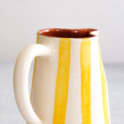 Bold stripe large pitcher in yellow 800ml