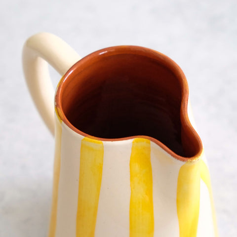 Bold stripe large pitcher in yellow 800ml