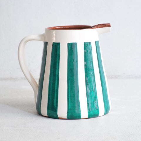 Jarra de rayas en verde azulado 2L