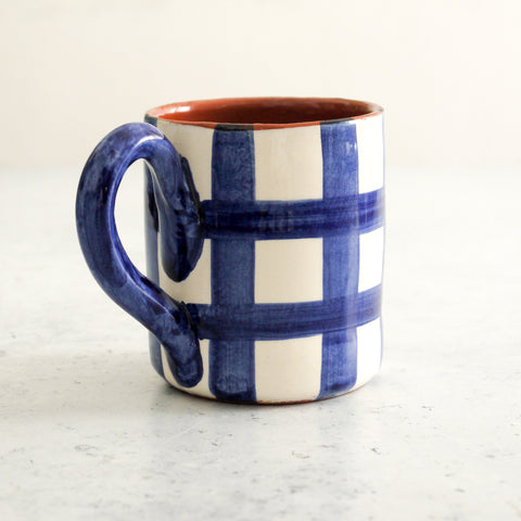 Grid Mug in Blue 250ml