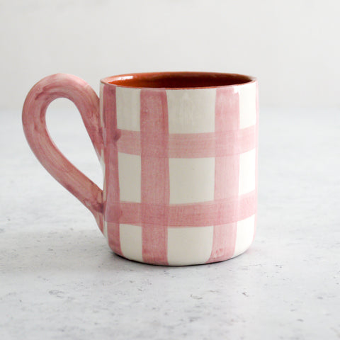 Grid Mug in Pink 250ml