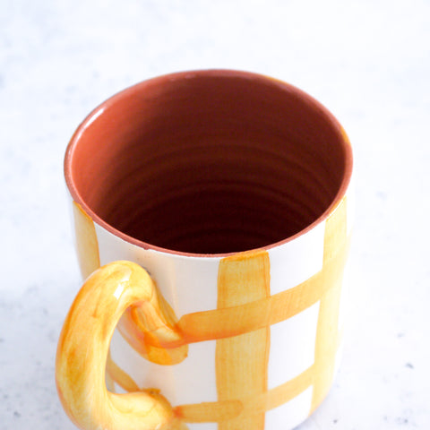 Grid Mug in Yellow 250ml