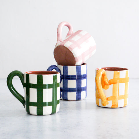 Grid Mug in Green 250ml