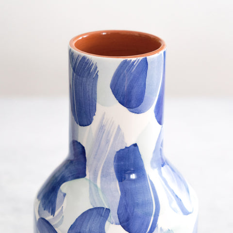 Fan garafe large vase in Blue