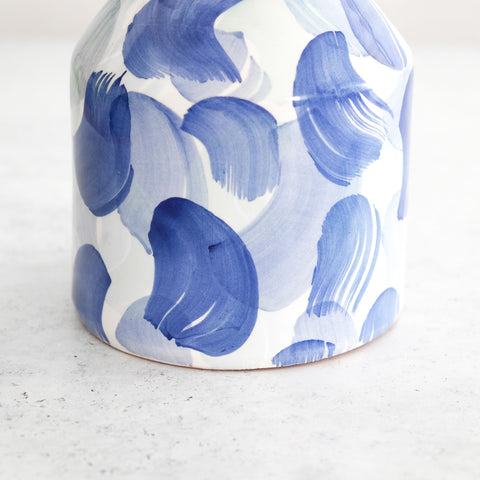 Fan garafe large vase in Blue