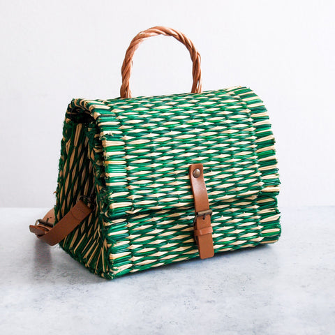 cesta Tradicional Português com alça - Pequeno Verde