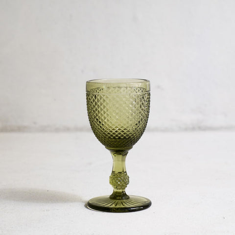 White Wine Glass in Green 110ml - Set of 6