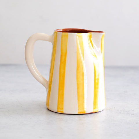 Bold stripe large pitcher in yellow 800ml