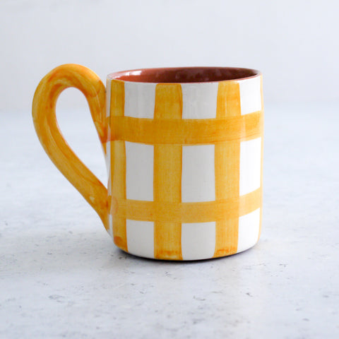 Grid Mug in Yellow 250ml