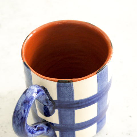 Grid Mug in Blue 250ml