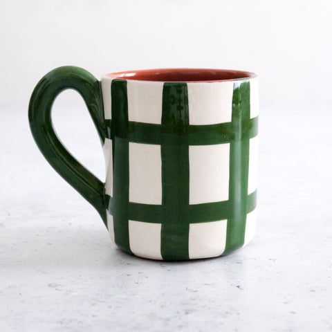 Grid Mug in Green 250ml