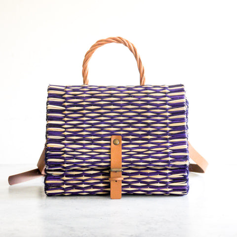 Cesta portuguesa tradicional con correa - Violeta pequeña
