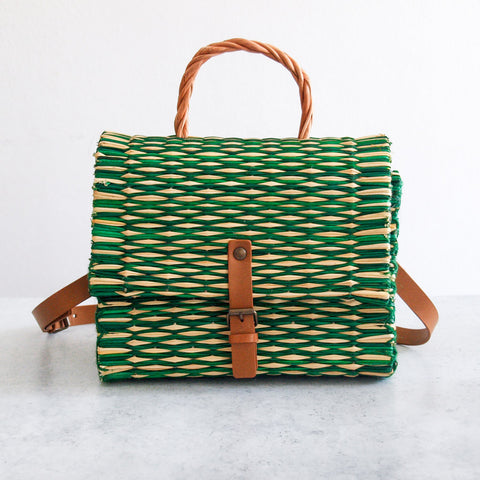 Traditional Portuguese Basket with strap - Small Green
