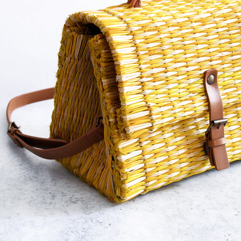 Traditional Portuguese Basket with strap - Small Yellow